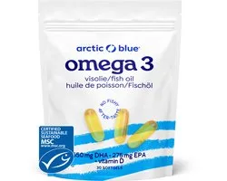 Arctic Blue - Alaska MSC Fish Oil + Vitamine D - 30 Gélules - Hautement dosé