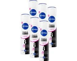 Déodorant NIVEA Invisible Black & White Clear Deodorant Spray - 6 x 150 ml - Pack économique