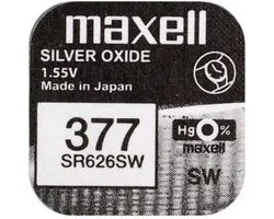MAXELL 377/SR626SW Pile de montre à pile bouton en oxyde d'argent 2 (deux) pièces
