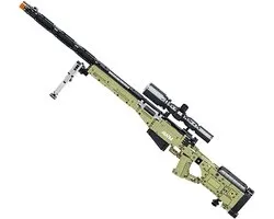 Reobrix 77026 AWM Battlefield Sniper Rifle bouwset | DIY WW2 army pistool geweer modelbouw | Creator classic motor guns bouwpakket | Technische Educatief militair & leger speelgoed voor volwassenen | Geschikt voor Lego | Bouwdoos met 1336 bouwstenen