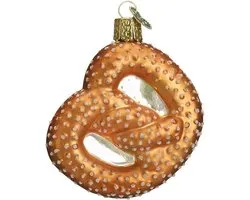 Boule Noël verre bretzel soufflée main