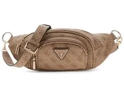 GUESS gordeltas schoudertas Latona Belt Bag Latte Logo Lichtbruin