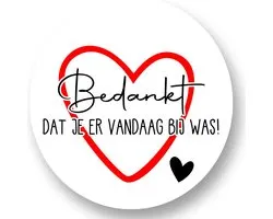 20x Bedankt Sluitstickers - Bedankt dat je erbij was! - Bruiloft - Wedding - Sluitzegel - Bedank kaart - Peuterspeelzaal - Traktatie - Bedankje - Pensioen - Envelop sticker - Cadeau – Gift – Cadeauzakje - Chique inpakken - RoNa Design