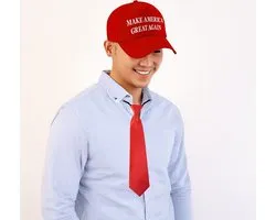 Bellatio Decorations Amerikaanse president Trump verkleed set - Make America Great again - pet en stropdas