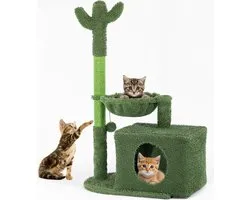 Ozocozy Arbre à Chat pour Chats - Arbre à Chat - H 102 cm - Poteaux griffoirs - Cactus - Meubles à gratter - avec Jouet pour Chat - Vert