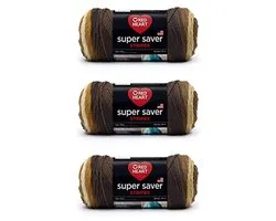 Red Heart Super Saver garen, 3-pack, Latte Stripe