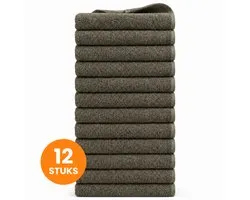 Funnies Handdoeken 12-Pack Forest - Set van 12 Luxe Handdoeken - 50 x 100 cm - Hoogwaardig 100% Katoen - 500 gram/m² Dikke, Zachte en Sneldrogende Handdoek - Ideaal voor Badkamer, Sport, Sauna, Zwembad en Vakantie