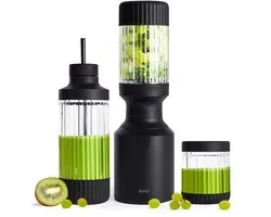 Blender BEAST - 3 gobelets de mélange sans BPA - 785 ml - 850 W - Avec bouchons de rangement, bouchon pour boire et bouchon de transport à emporter - Idéal pour les smoothies et les sauces - Zwart