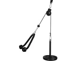 Fitness Katrol Set - Kracht Training - Spierversterking Thuis - Stille Stalen Schijf - 1.4 Meter - Zwart