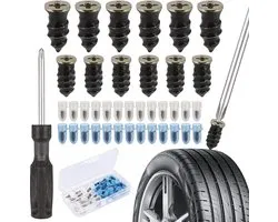 30Pcs Band Reparatie Kit Rubber Nails met Schroevendraaier, Self-Service Car Puncture Repair Kit,Universele Band Reparatie Snelle Reparatie Tool voor Motorfiets Auto (15 S+15 L)