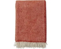Klippan Chevron - plaid - 100% wol - ruby red - rood -