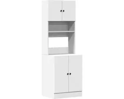 vidaXL - Keukenkast - 60x50x180 - cm - bewerkt - hout - wit