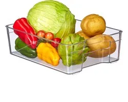 3x koelkast organizer - plastic - keuken organizer - opbergbak - transparant