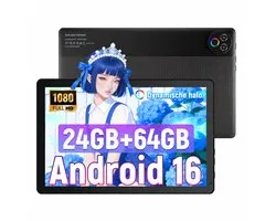 Hotlight A10 - Tablette Android 14 - 10,1 pouces - 10 (3+7) GB RAM / 64 Go ROM - 5000 mAh - Zwart