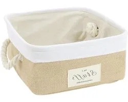 Ruilogod Collapsible Storage Basket Organizer Jute Bunker for Organizing Toys, Clothing, Books, Gift (Square)