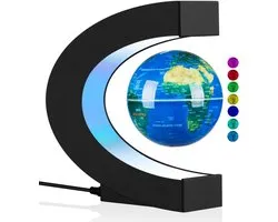 wereldbol met LED-verlichting, Multi-Color Changing Magnetic Levitation Globe Rotating Floating World Map Globe Lamp Office Home Desk Decoration Gadget voor vriend verjaardag Gifts
