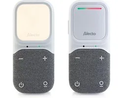 Alecto DBX135 - Babyphone audio moderne Full Eco avec qualité sonore DECT claire, longue autonomie en veille et veilleuse - Wit/ Grijs