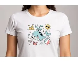 Ocean Waves Artwork - T Shirt - cute - kawaii - Gift - Cadeau - schattig - schattigdesign - liefdesign - pastelkunst - Funny
