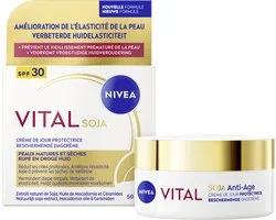 NIVEA VITAL Soja Anti-Age Beschermende Dagcrème - Moisturizer - Rijpe huid - SPF 30 - Pigmentvlekken Crème - Met Sojaextract - 50 ml
