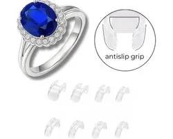 Fako Bijoux - Ringverkleiner Set Halfrond Antislip Grip - Ring Verkleiner - 8 Verschillende Maten - Transparant
