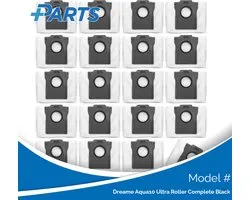 Dreame Aqua10 Ultra Roller Complete Black Sacs à poussière (20 Pièces, Plus.Parts® alternative pour RDB8)