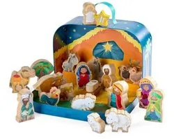 Haba kerststal in een koffer