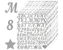 12 feuilles de stickers lettres, autocollants de nom d'alphabet, autocollants d'alphabet, autocollants de valise, pour scrapbooking, bricolage, cartes de vœux, argent