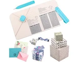 Punch Board, 3-in-1 Envelope Maker, Bogen, Geschenkdoos Punch Boards voor Crafting, All-in-on Scrapbook Enveloppen Scribe Punches Board met Inspringpen voor Ambachten Ambachten Scrapbooking
