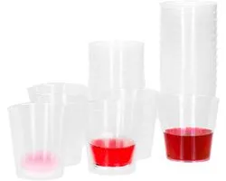 Excellent Houseware Verres à liqueur - 60x pièces - réutilisables - 30 ml - plastique - lavables au lave-vaisselle