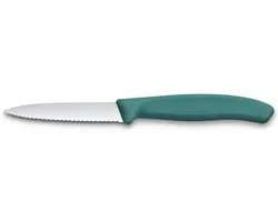 Couteau d'office Victorinox vert dentelé 8 cm