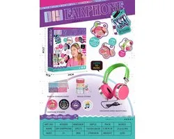 Casque Audio DIY pour Enfants Filles Filaire à Décorer Soi-même Kit Créatif avec Autocollants Bling Diamants & Washi Tape Rose/Vert Cadeau pour 6 Ans et Plus