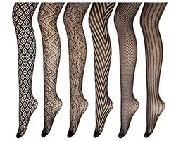 Ulalaza Naakte strass-visnetpanty - Nylon kousen met patroon, oversized
