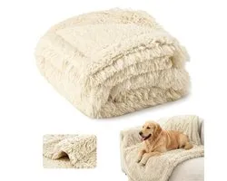 Couverture imperméable pour chien - tapis extra épais - couverture douce et chaude pour animaux - protège votre canapé - lavable en machine - couverture longue en fausse fourrure - convient aux chiens et aux chats - réversible - Taille S: 71 x 100 cm