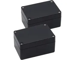 Zulkit Project Box ABS Plastic IP65 Waterproof Dustproof Electrical Junction Box Enclosure Black 3.9 x 2.8 x 1.9 inch (100X68X50mm) (Pack of 2)