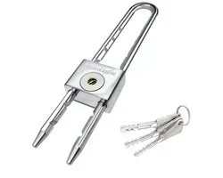 Cadenas - Antivol - Serrure - Cadenas à étrier long - Serrure à clé - Serrure de porte - Avec 3 clés - Pour vélo, porte, coffre-fort, armoire - Argent - Acier inoxydable - 40 mm x 200 mm - Pour usage intérieur et extérieur
