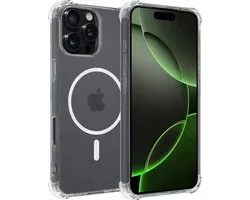 Hoesje Geschikt voor Apple iPhone 16 Pro - Magsafe Compatible - Sterk & Shockproof - Back Cover - Shock Proof Case - Telefoon Hoes Shockproof - Transparant