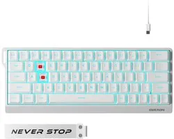 Clavier de jeu EWEADN 60% Blanc - Clavier de jeu sans fil - Clavier mécanique - Commutateur rouge - Clavier RVB - Clavier