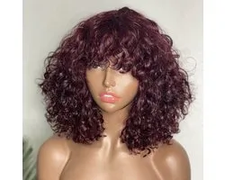 Perruque Brazilian hair naturels Blossombel vague d'eau - bordeaux 12A - franges 12"