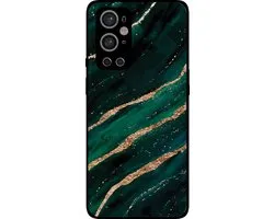 Smartphonica Telefoonhoesje Geschikt voor OnePlus 9 Pro met marmer opdruk - TPU backcover case marble design - Groen Goud geschikt voor OnePlus 9 Pro