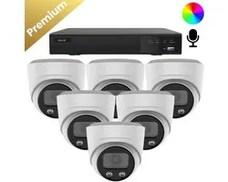 6x Beveiligingscamera set – Bedraad – Sony Dome Premium AI-ISP 8MP Full Color UltraHD 4K – Wit