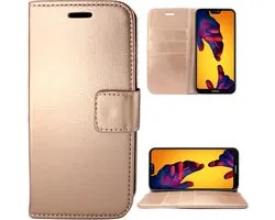 Huawei P20 Lite Case Leather Book Case Silicone TPU Rose Gold - de iCall