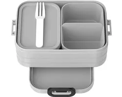 bentolunchbox Take A Break Midi, broodtrommel met bakjes, geschikt voor maximaal 4 boterhammen, TPE/PP/ABS, 0 mm Cool Grey (grijs), 900 ml