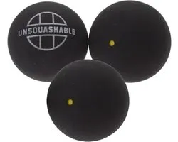 3 balles de squash à pois jaunes d'Insquashable