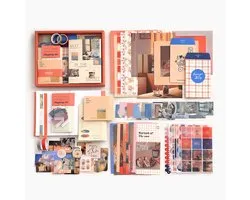 Simno Bullet Journal Set - 155 x pièces - Carnet A6 - Accessoires - Autocollants - Modèles - Produits - Washi Tape - Marqueurs - Album Scrapbook - Oranje