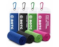Serviette de sport BOTC Towelling - Serviette rafraîchissante - 100 x 30 cm - Lot de 4 - Serviette glacée - Absorbante - Séchage rapide