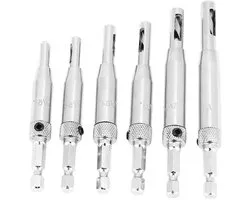 Zelfcentrerende Scharnierboor - 6 Stuks Centreerboor Set - Scharnier Set Gereedschap voor Kastdeur en Houtbewerking Boren Set Gaten