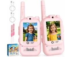 BP® Walkie Talkie voor Kinderen - Roze - Video Walkie Talkie met Camera - Vooraf Gekoppeld - Stemvervormers - Walkie Talkie Oplaadbaar - Set van 2