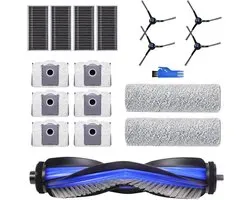 Accessoires de vêtements pour bébé adaptés à l'aspirateur Ecovacs Deebot X8 Pro Omni /X8 Omni, 1 brosse principale, 2 rouleaux de chiffon, 4 brosses latérales, 4 filtres HEPA, 6 sacs à poussière, 1 outil de nettoyage