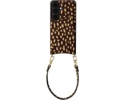 Étui Selencia - Compatible avec Samsung Galaxy S25 - Coque arrière en cuir véritable avec porte-cartes - Fawn Chic