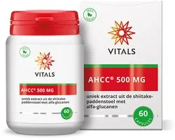 Vitals AHCC 500 mg - 60 capsules. Uniek extract uit de shiitake-paddenstoel met alfa-glucanen.
